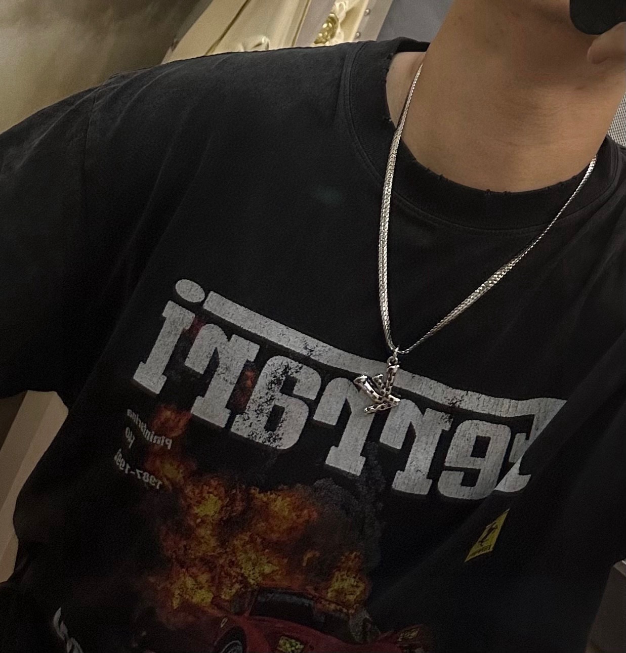 ルイ・ヴィトン いぶし加工 チェーンネックレス シルバー 詳細画像 2