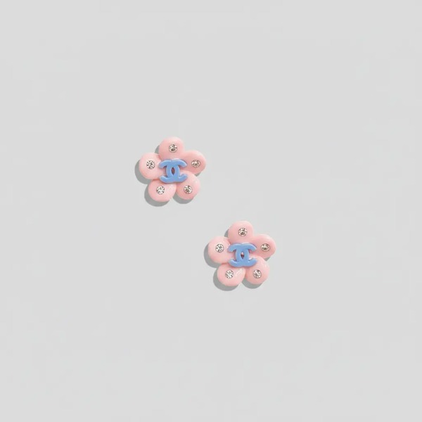 シャネル CCロゴ フラワー スタッドピアス ピンク