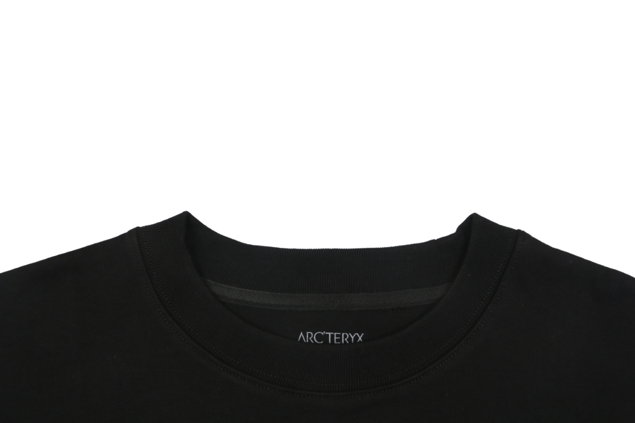 コントラストステッチ 長袖Tシャツ ブラック 詳細画像 2
