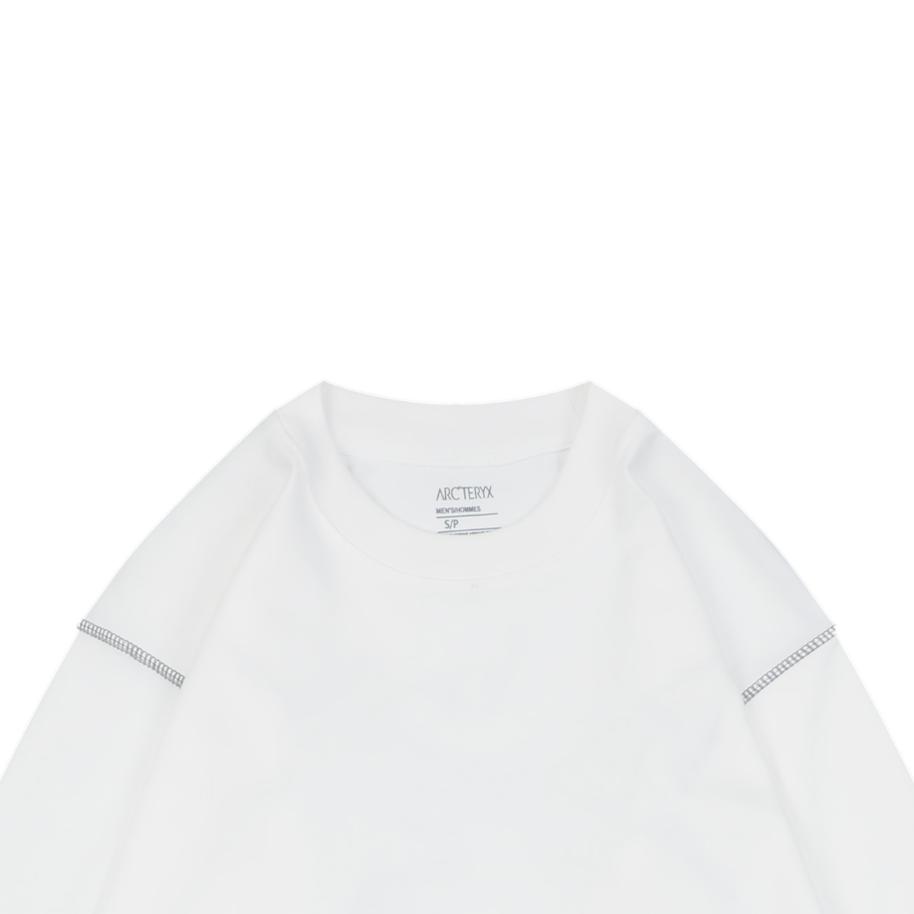コントラストステッチ 長袖Tシャツ ホワイト 詳細画像 3