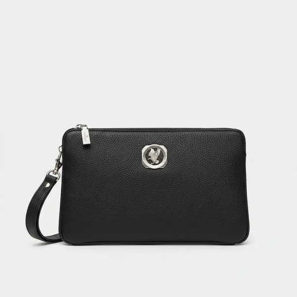 ステファノ リッチ レザー クラッチバッグ イーグル金具 ゴールド / シルバー