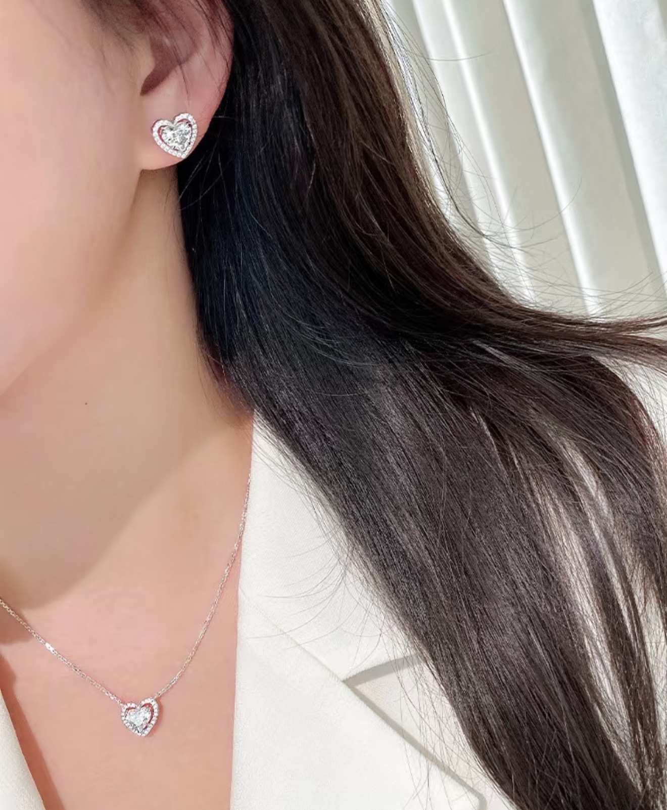 グラフ ハートジルコニア ネックレス＆スタッドピアス セット A1686 詳細画像 3