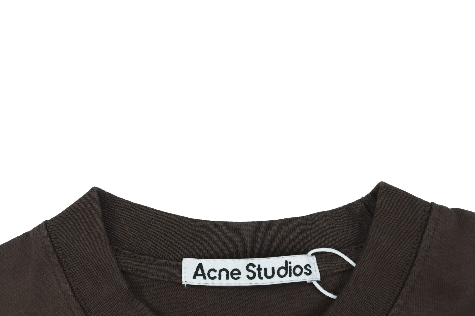 アクネ ストゥディオズ ヴィンテージ加工 ロゴTシャツ ダークブラウン 詳細画像 2