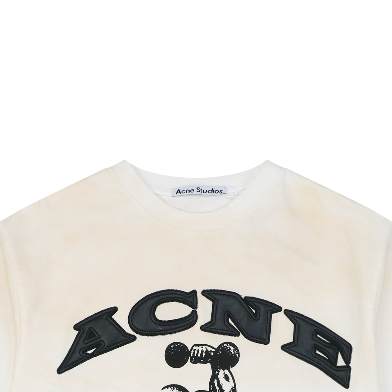 アクネ ストゥディオズ アーチロゴ グラフィックTシャツ アイボリー 詳細画像 3