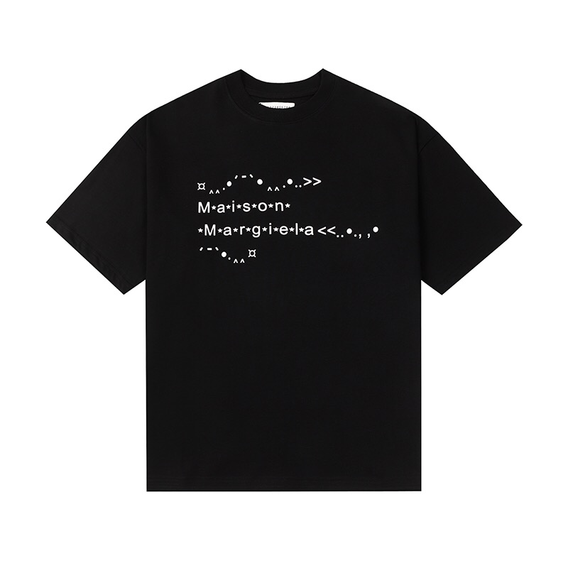 メゾン マルジェラ グラフィックロゴ コットンTシャツ ブラック 詳細画像 1