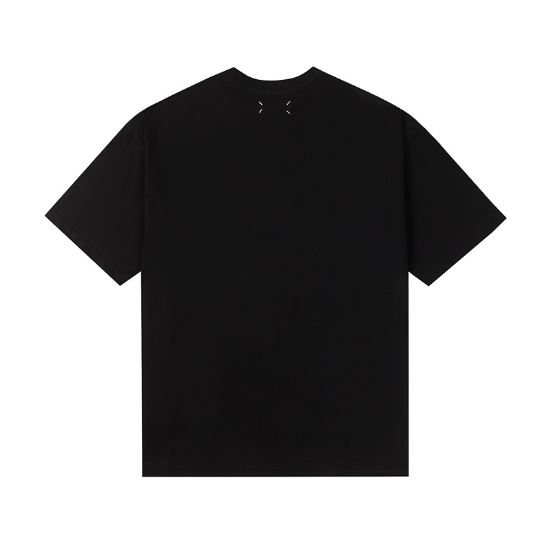 メゾン マルジェラ グラフィックロゴ コットンTシャツ ブラック 詳細画像 2