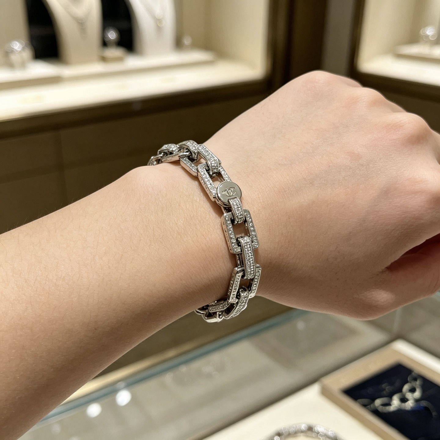 ブルガリ レクタンギュラーリンク チェーンブレスレット シルバー 詳細画像 3