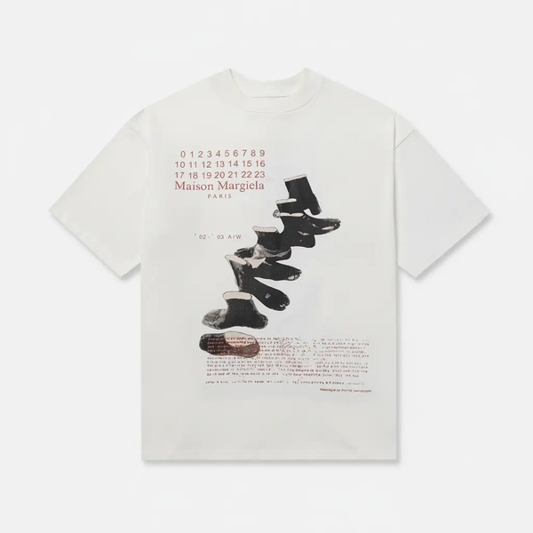 メゾン マルジェラ タビシューズプリント Tシャツ ホワイト