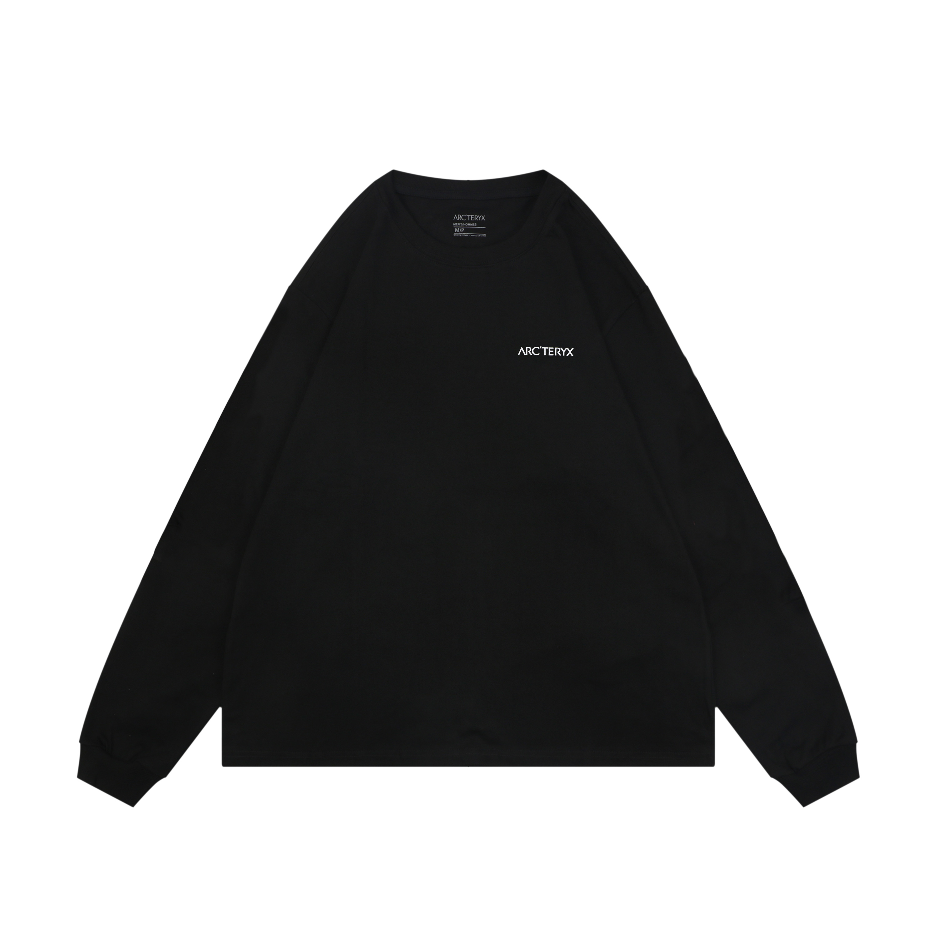 重なりスケルトンバックプリント ロングスリーブTシャツ ブラック 詳細画像 1