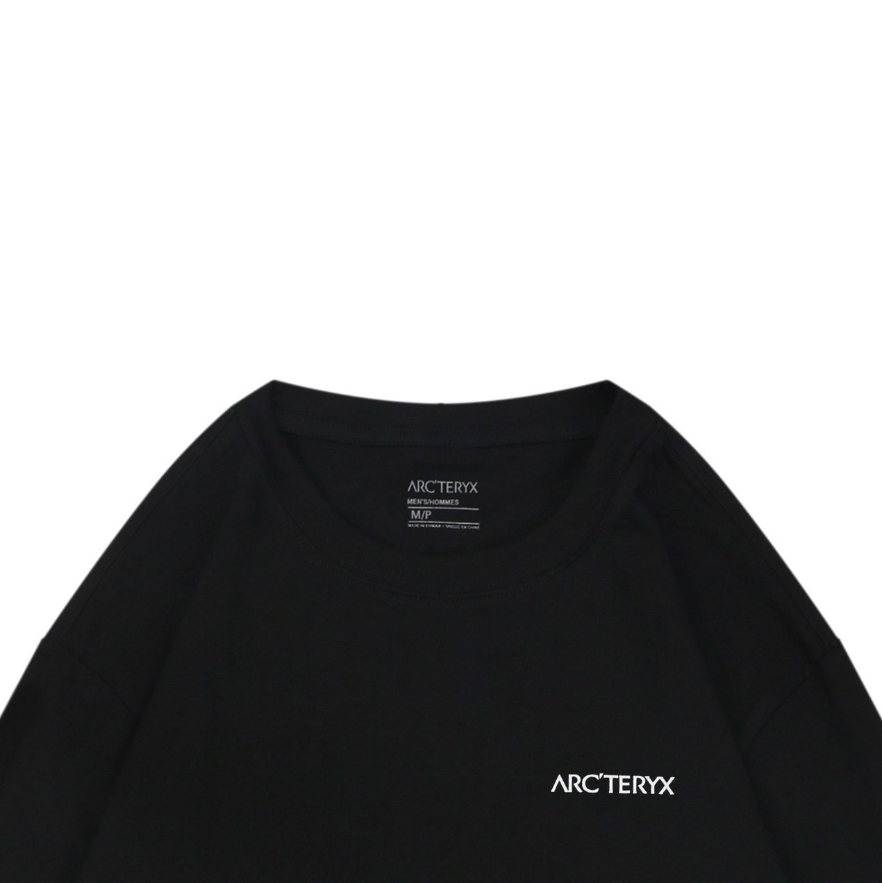 重なりスケルトンバックプリント ロングスリーブTシャツ ブラック 詳細画像 3