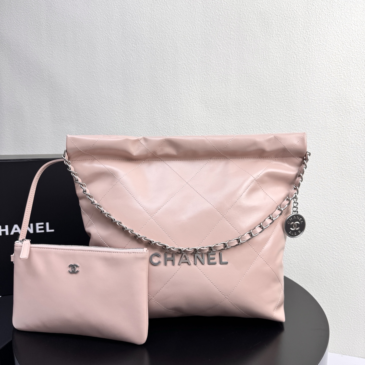 シャネル ショッピング チェーン ショルダーバッグ 35cm ライトピンク 詳細画像 1