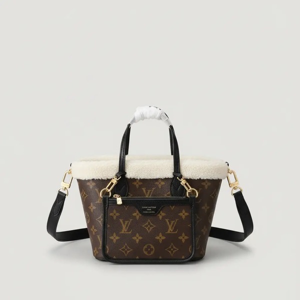 ルイ・ヴィトン Neverfull Bandoulière Inside Out BB モノグラム ブラウン ブラック