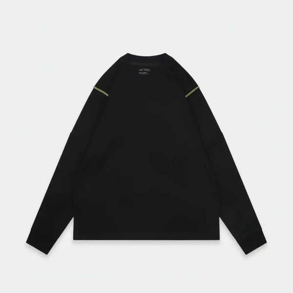 ステッチ スケルトン レタープリント ロングスリーブTシャツ ブラック