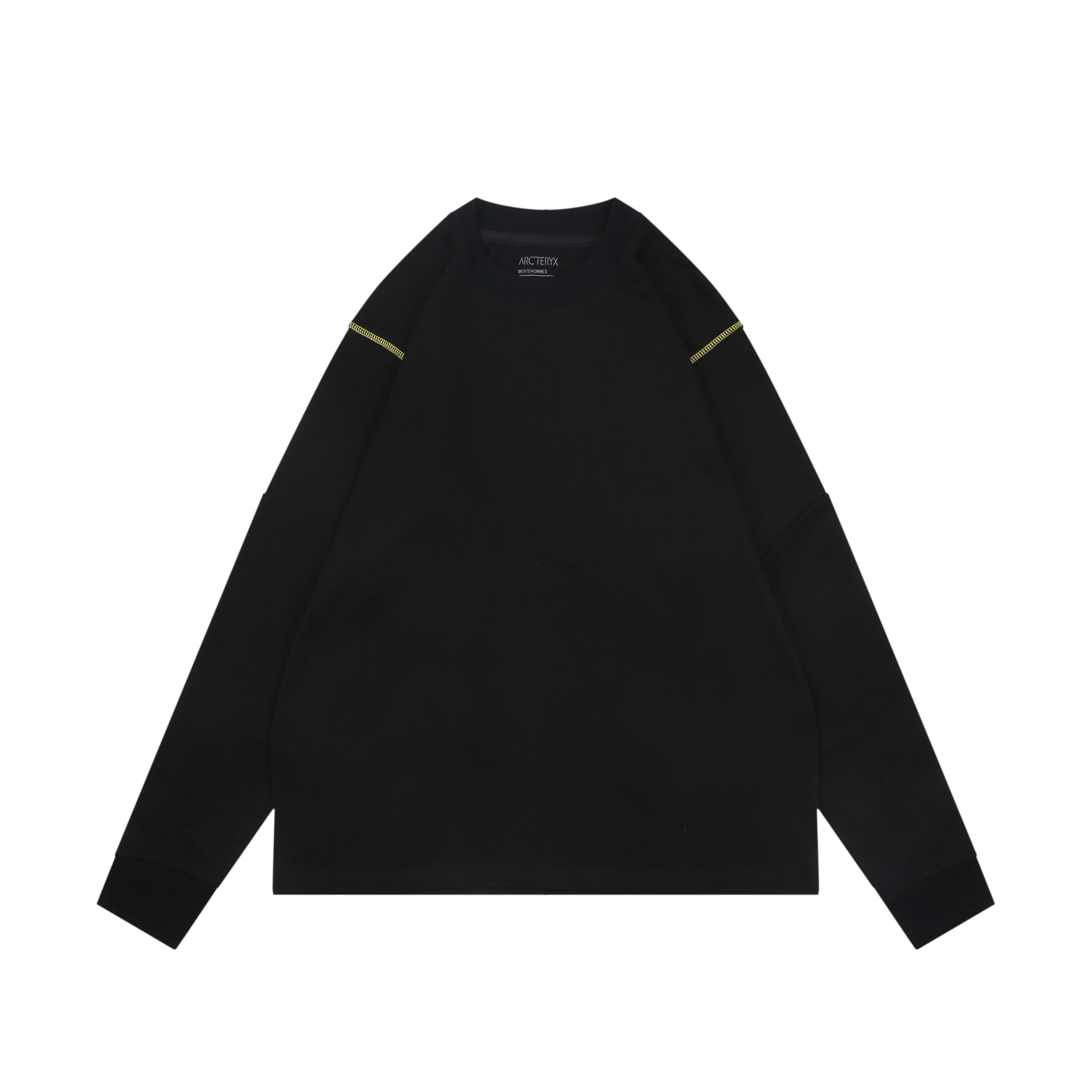 ステッチ スケルトン レタープリント ロングスリーブTシャツ ブラック 詳細画像 1