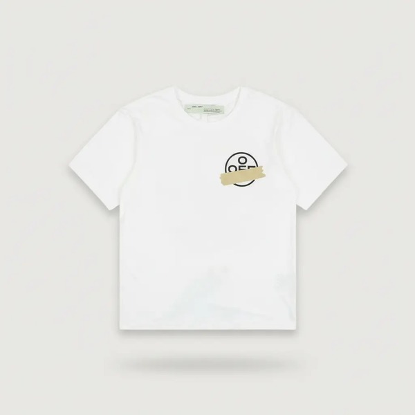 オフホワイト ヴァージル イエローテープ アロープリント 半袖Tシャツ ホワイト 2020S