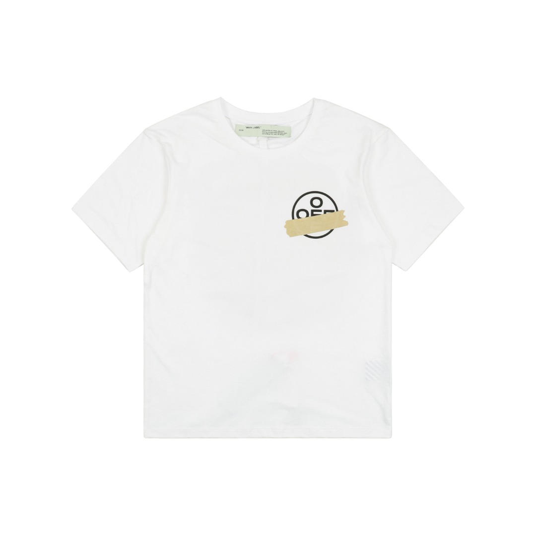 オフホワイト ヴァージル イエローテープ アロープリント 半袖Tシャツ ホワイト 2020S 詳細画像 1