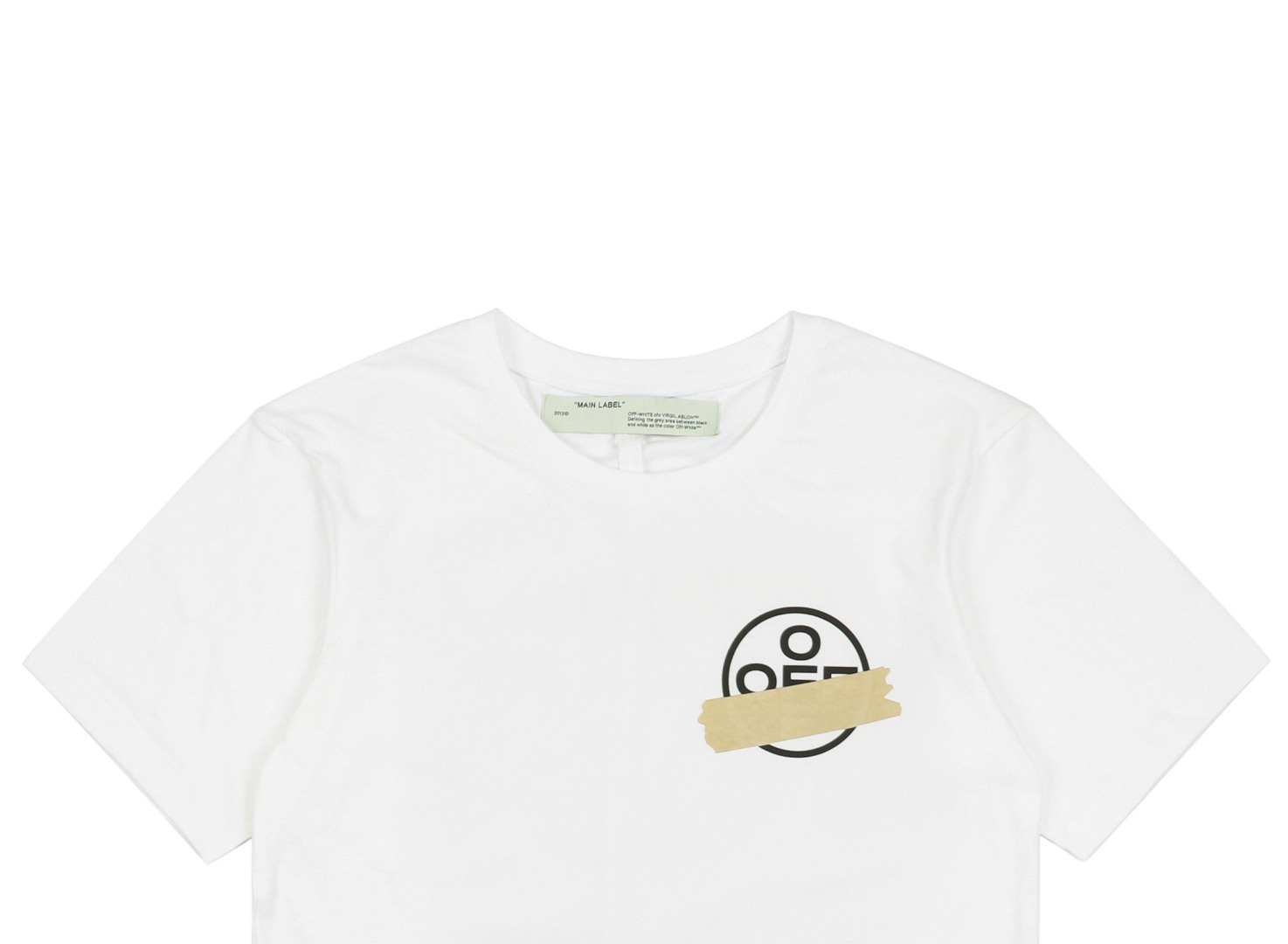 オフホワイト ヴァージル イエローテープ アロープリント 半袖Tシャツ ホワイト 2020S 詳細画像 2