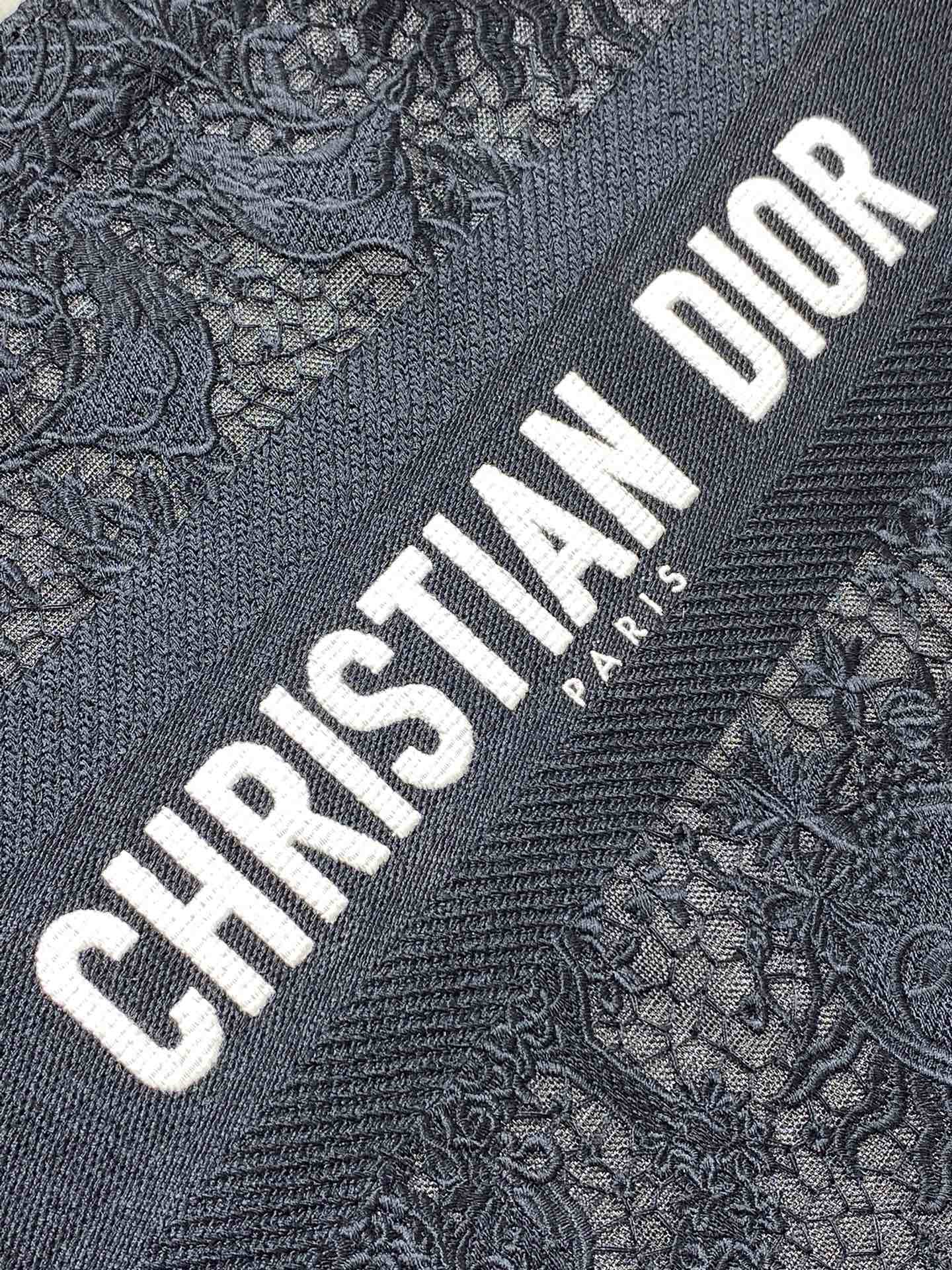 ディオール ブックトート ミディアム 刺繍キャンバス トートバッグ ブラック 詳細画像 2