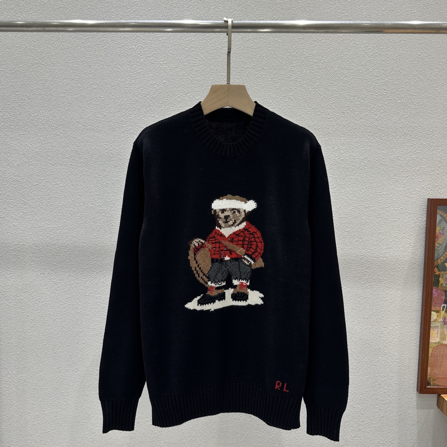 ラルフ ローレン スキーベア 刺繍 セーター ブラック 詳細画像 1