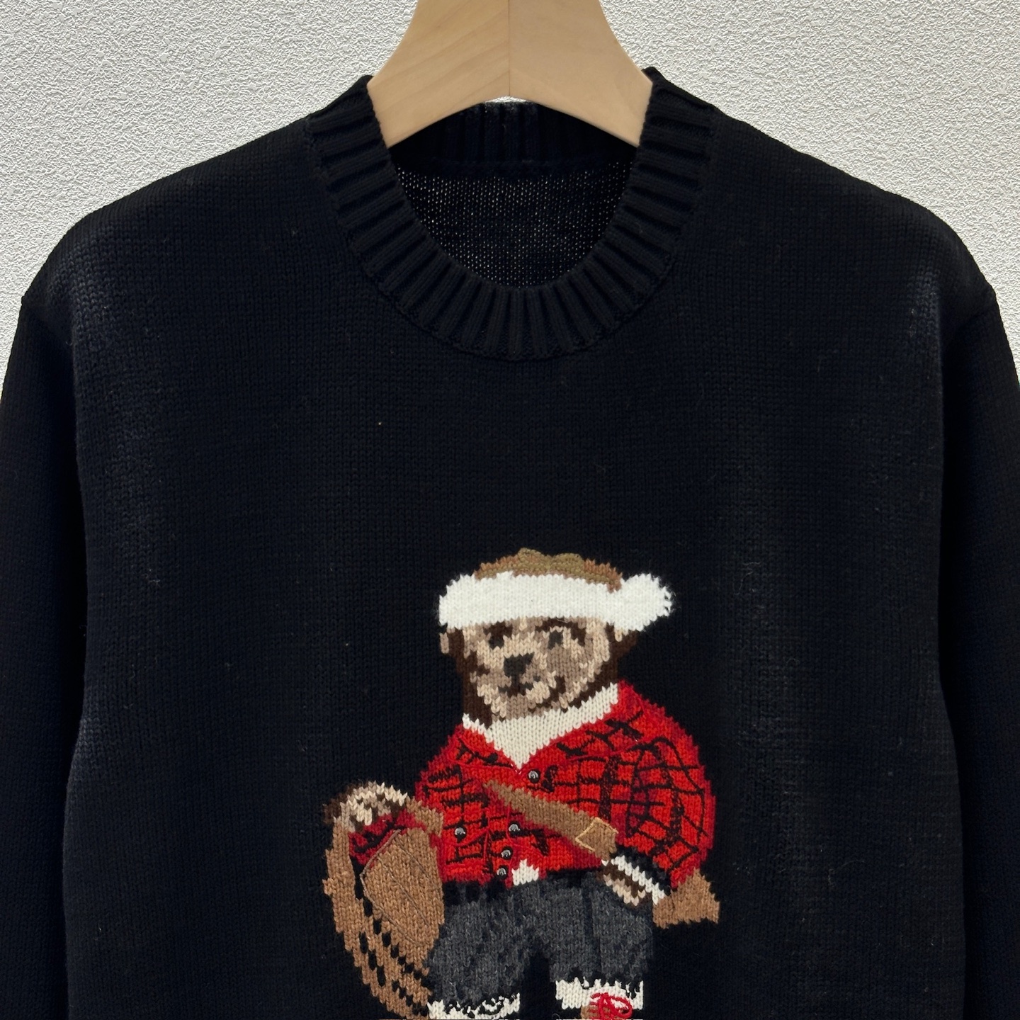 ラルフ ローレン スキーベア 刺繍 セーター ブラック 詳細画像 3