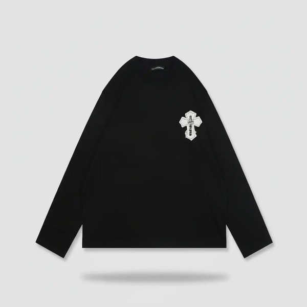 クロムハーツ クロスパッチ ロングスリーブTシャツ ブラック
