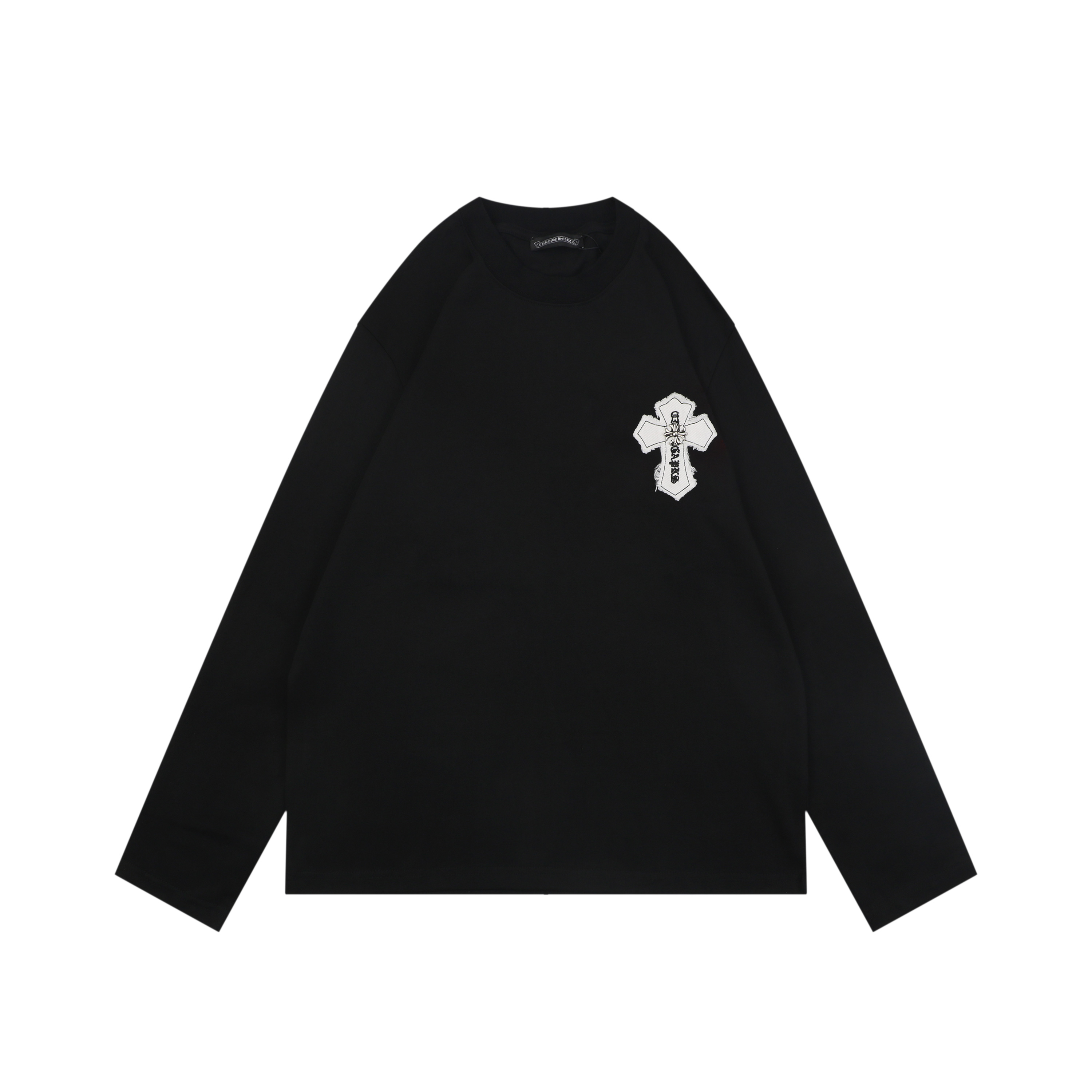 クロムハーツ クロスパッチ ロングスリーブTシャツ ブラック 詳細画像 1