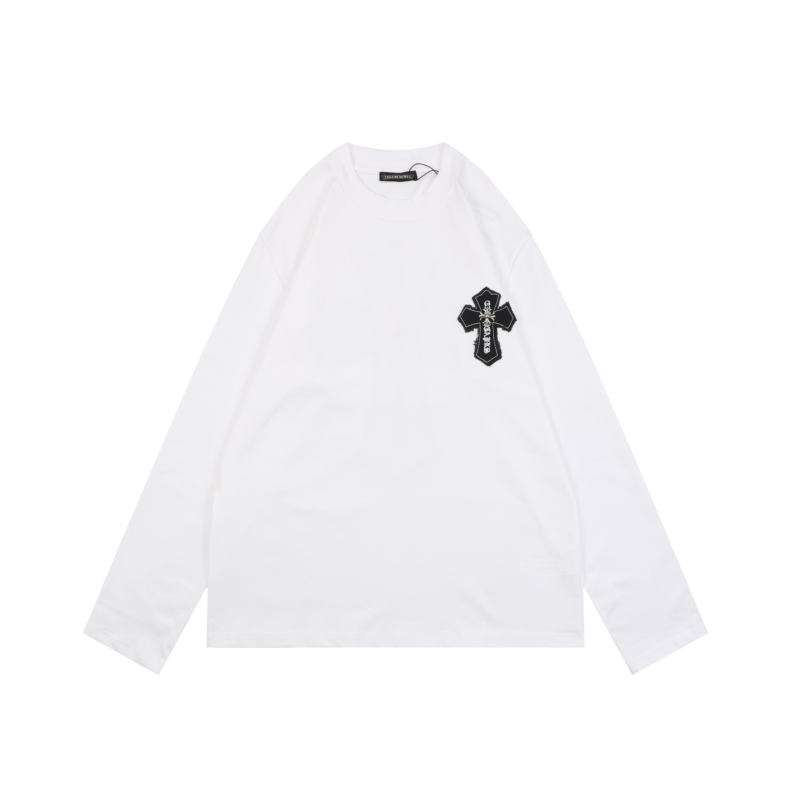 クロムハーツ クロスパッチ ロングスリーブTシャツ ホワイト 詳細画像 1