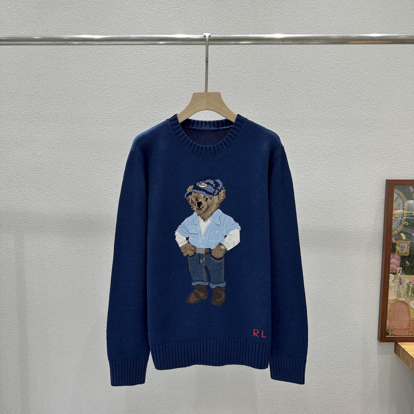 ラルフ ローレン デニムシャツ ベア刺繍 ブルー 詳細画像 1