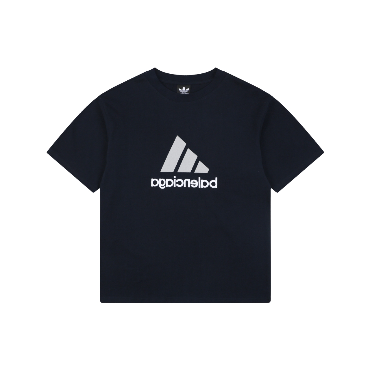 バレンシアガ リバーシブル ロゴ刺繍 半袖Tシャツ ネイビー 詳細画像 1