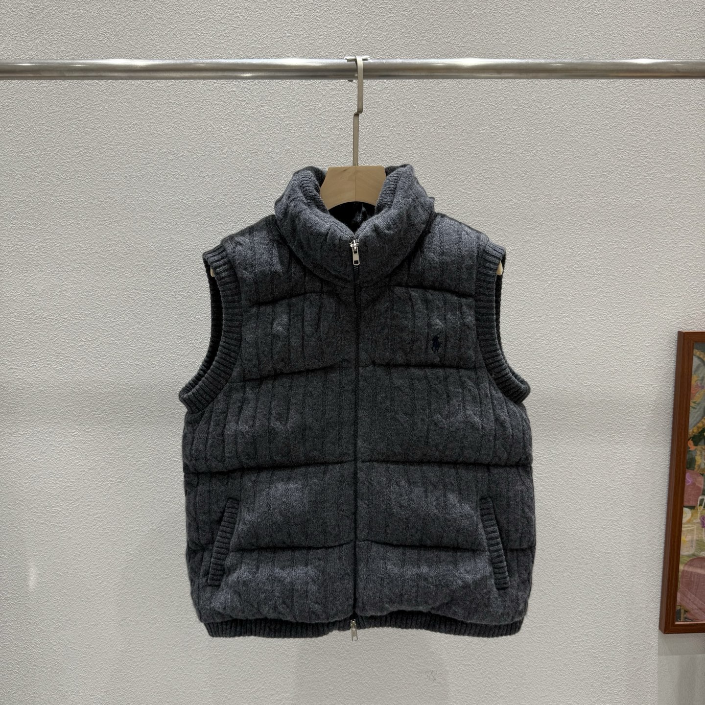 ポロ ラルフ ローレン カシミヤ ジップ ノースリーブ ベスト グレー 詳細画像 1