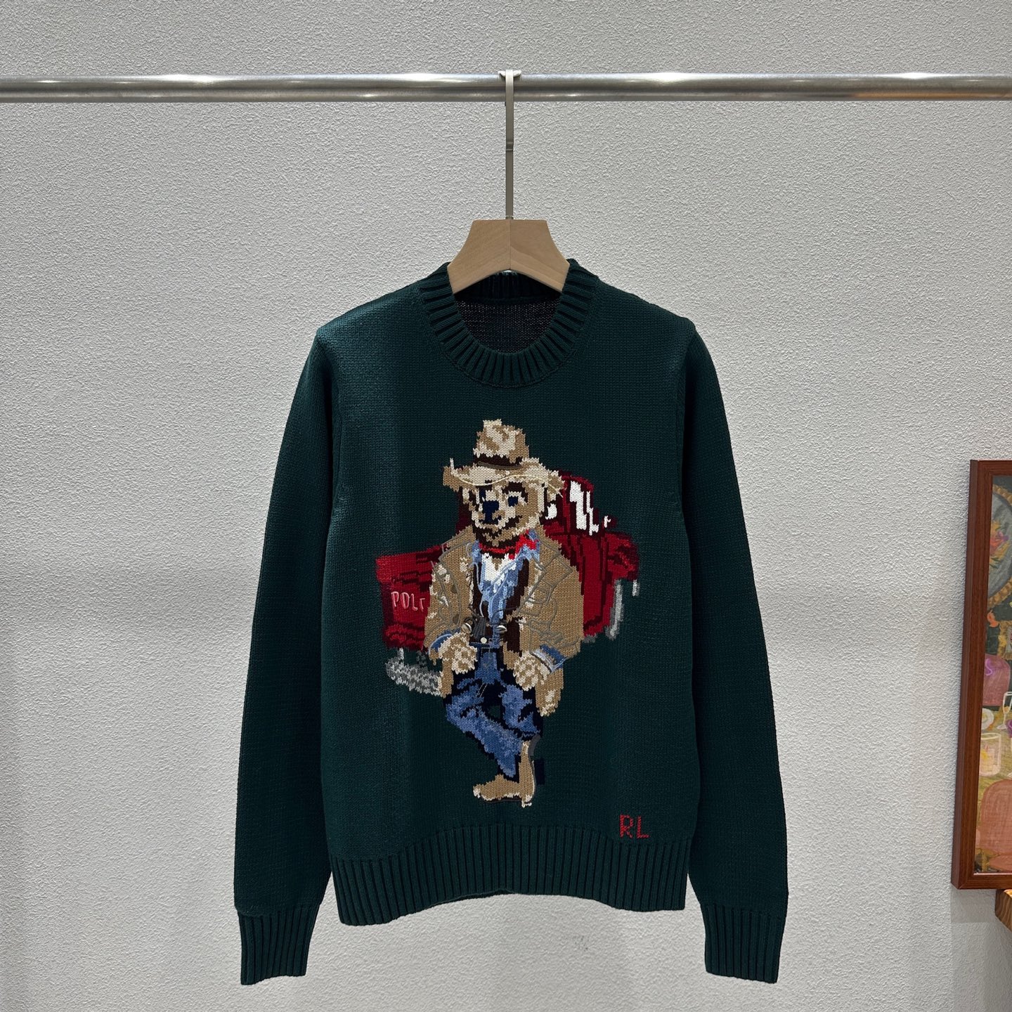 ラルフ ローレン ベア刺繍 コットントップス グリーン 詳細画像 1