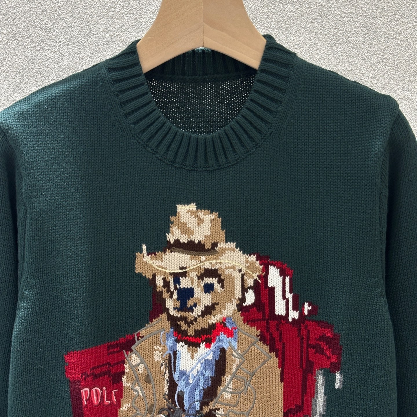 ラルフ ローレン ベア刺繍 コットントップス グリーン 詳細画像 3
