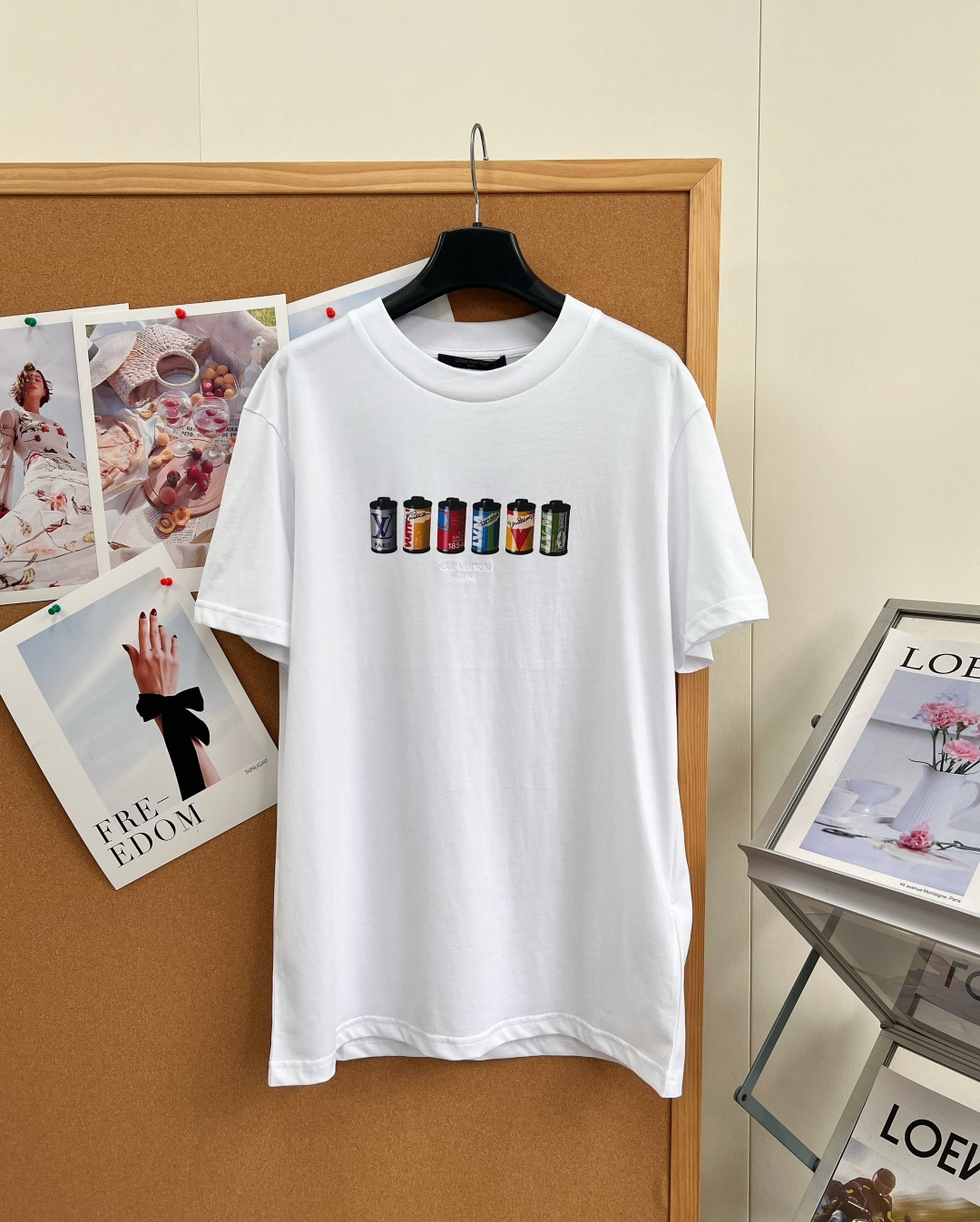 ルイ・ヴィトン フィルム缶プリント 半袖Tシャツ ホワイト 詳細画像 1