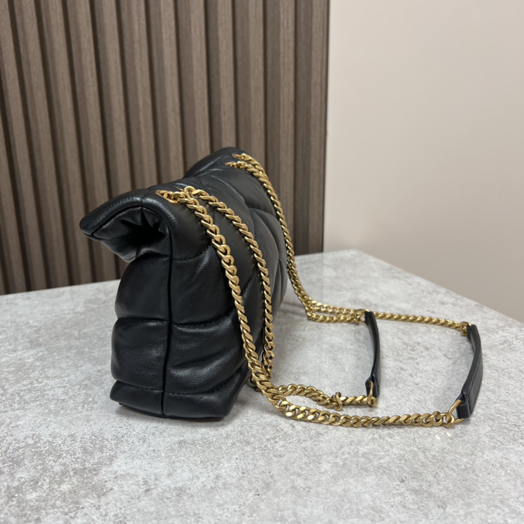 サンローラン ルル パファー ミニバッグ ブラック ゴールド金具 759337 詳細画像 2