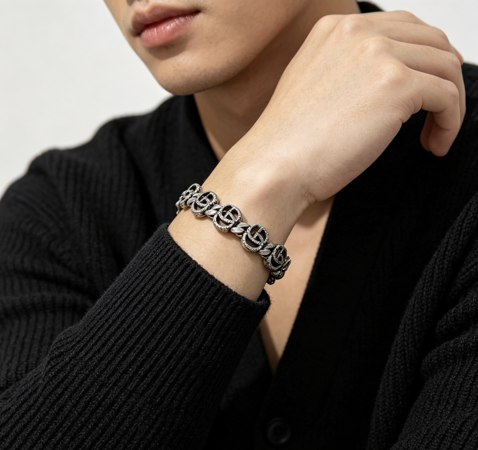 グッチ ダブルG リンクブレスレット シルバー 詳細画像 3