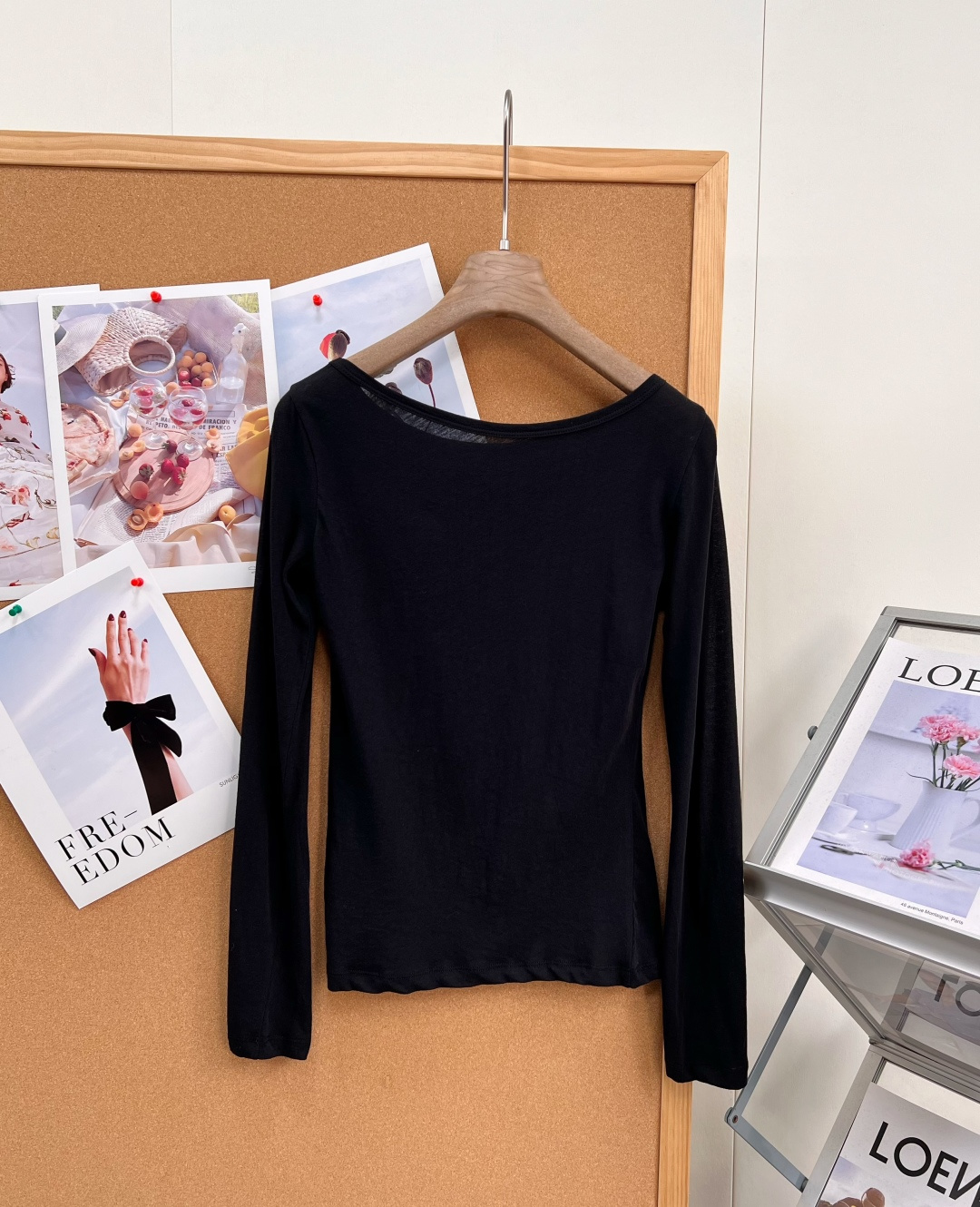 アミ ハート刺繍 シアー ロングスリーブTシャツ ブラック A665230 詳細画像 2