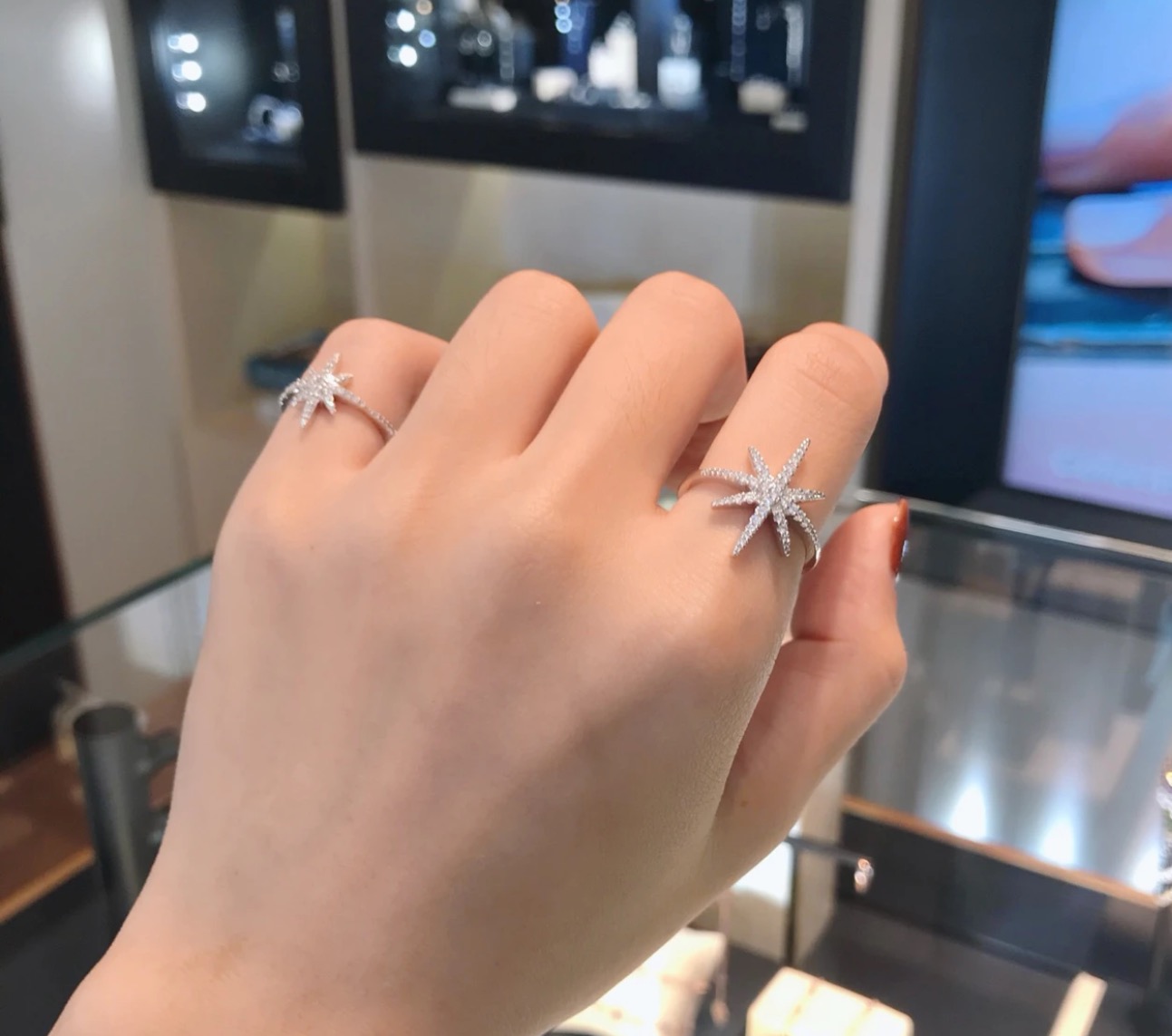 アーペーエム モナコ メテオシリーズ 八芒星 フルストーン シルバー925 リング プラチナカラー A7117 詳細画像 3