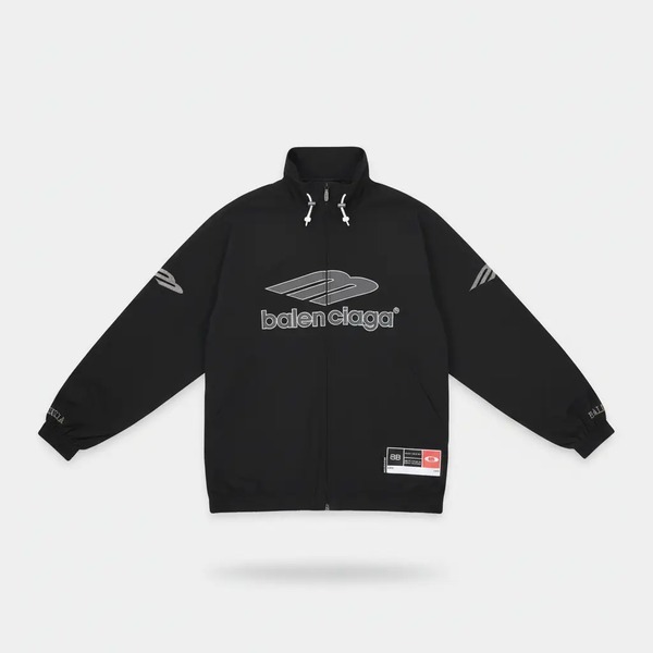 バレンシアガ 3M サッカー スタンドカラー ジャケット ブラック