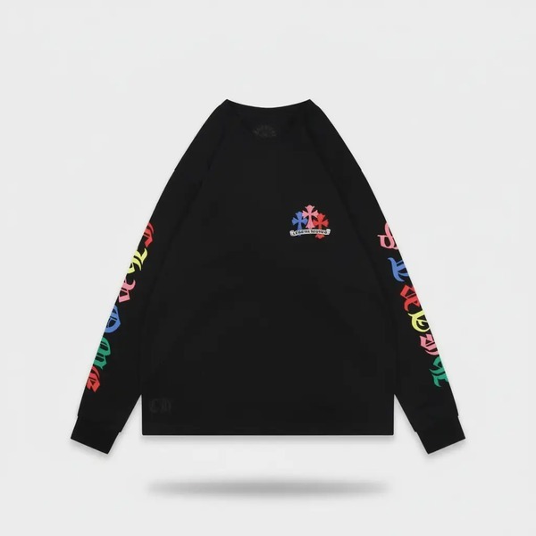 クロムハーツ マイアミ マルチカラー クロスプリント ロングTシャツ ホワイト
