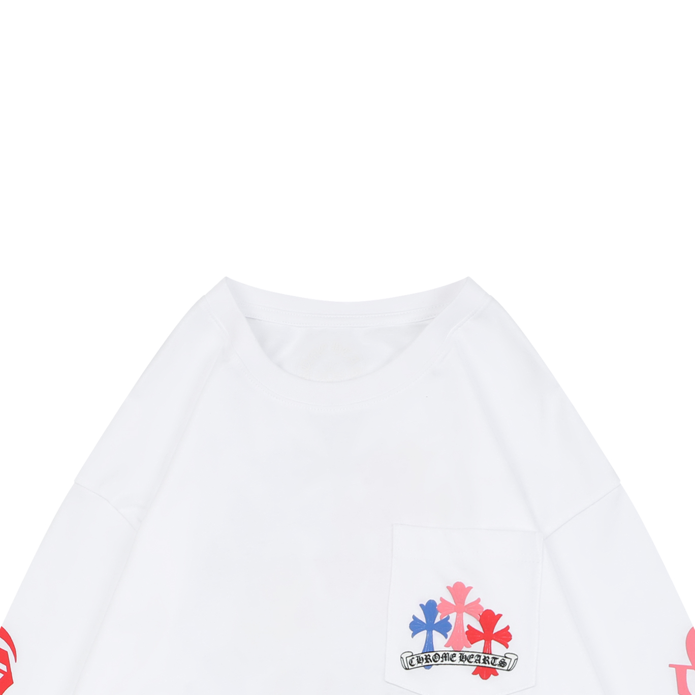 クロムハーツ マイアミ マルチカラー クロスプリント ロングTシャツ ホワイト 詳細画像 3