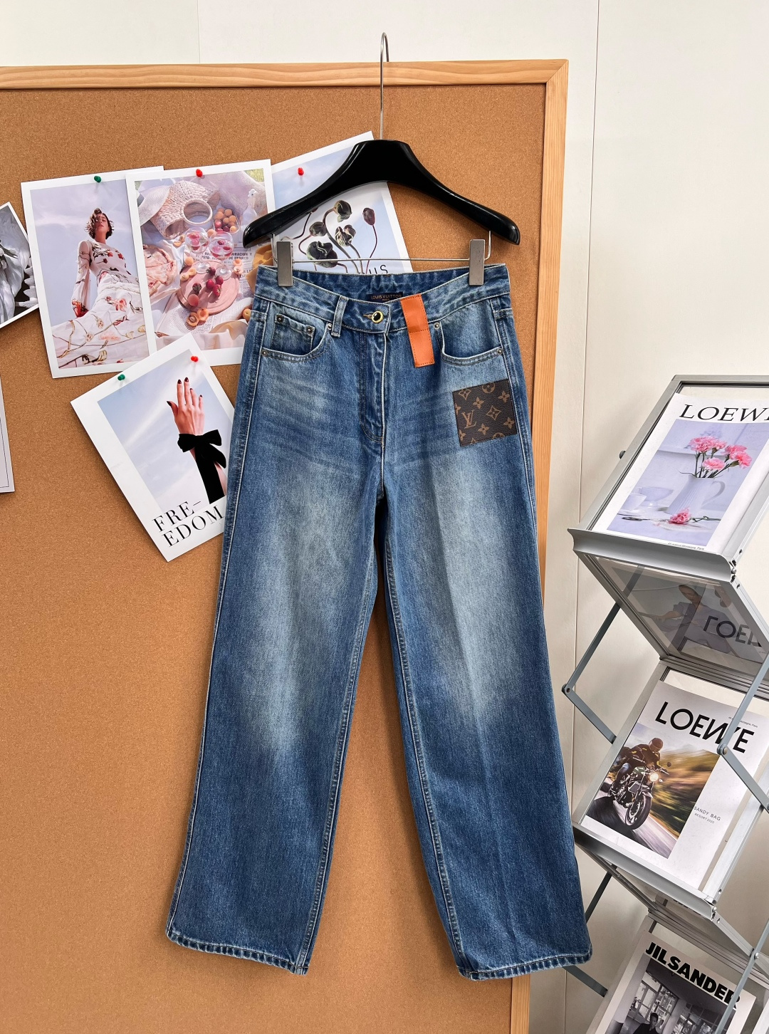 ルイ・ヴィトン ハイウエスト ワイドレッグ デニムパンツ 詳細画像 1