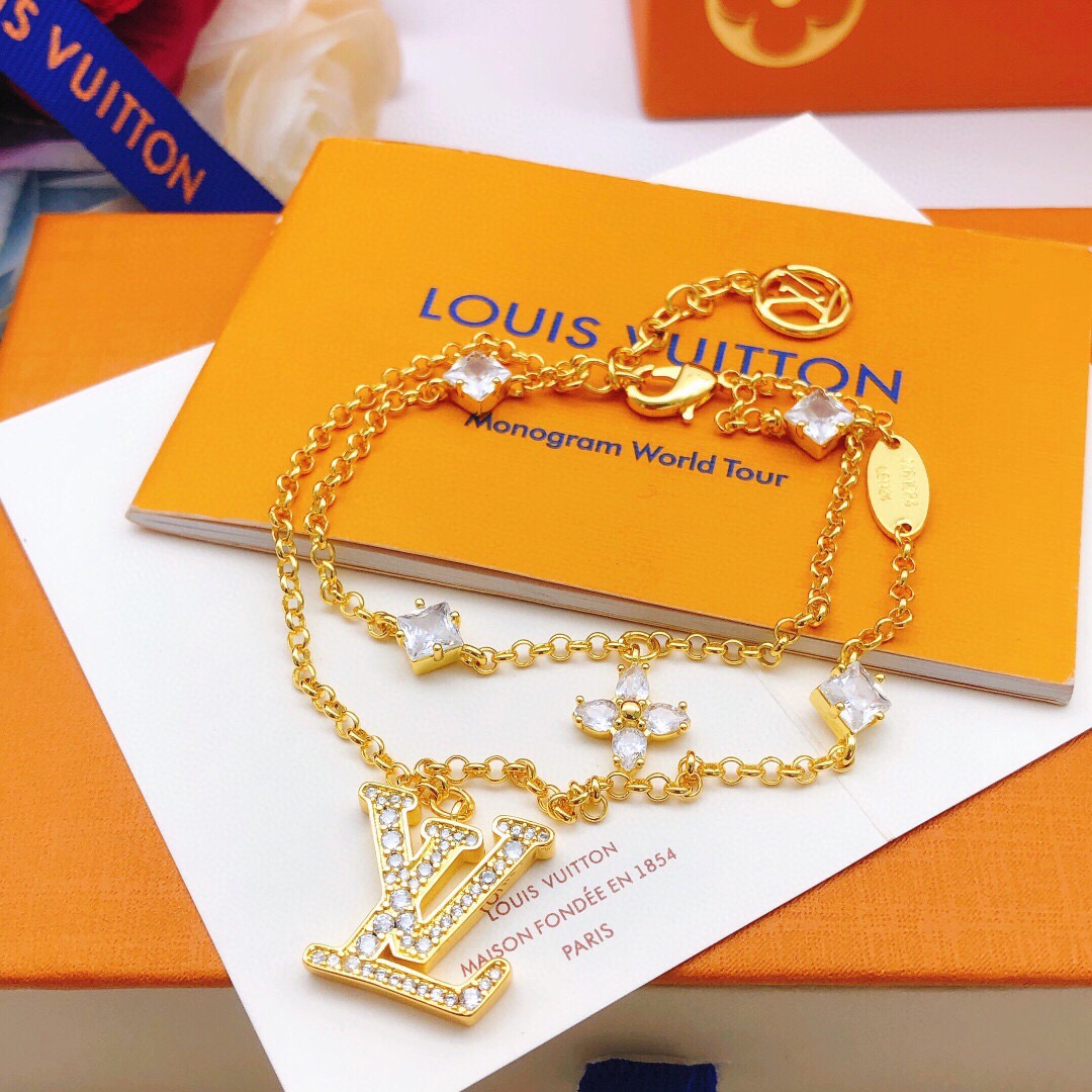 ルイ・ヴィトン ダブルレイヤー スクエアダイヤ ブレスレット 詳細画像 1