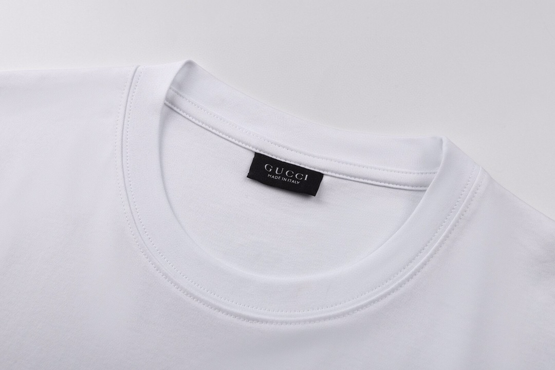 グッチ ロゴ刺繍 半袖Tシャツ ホワイト 詳細画像 3