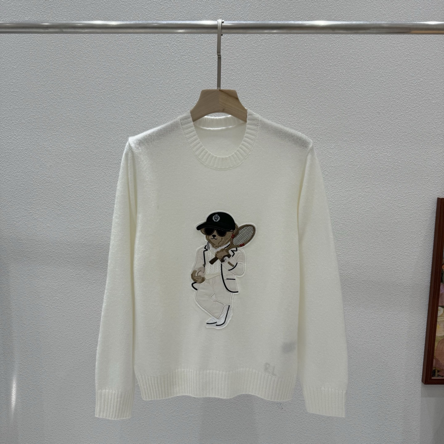 ラルフ ローレン パープルレーベル テニスベア ウールカシミヤ ニットセーター ホワイト 詳細画像 1