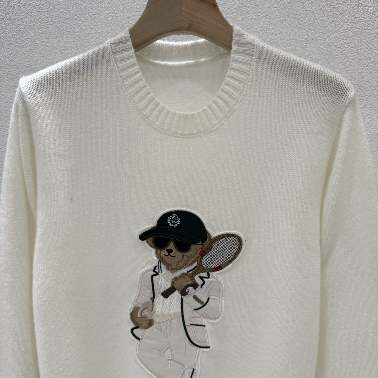 ラルフ ローレン パープルレーベル テニスベア ウールカシミヤ ニットセーター ホワイト 詳細画像 2
