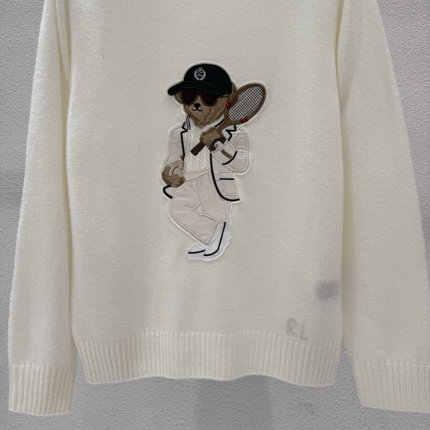 ラルフ ローレン パープルレーベル テニスベア ウールカシミヤ ニットセーター ホワイト 詳細画像 3