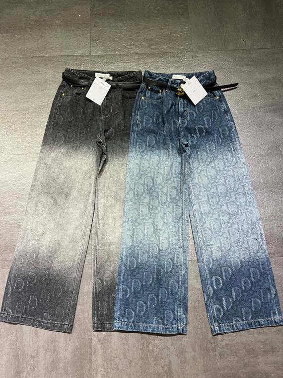 ディオール ジャカード ワイドデニムパンツ グラデーション ブラックグレー 詳細画像 1