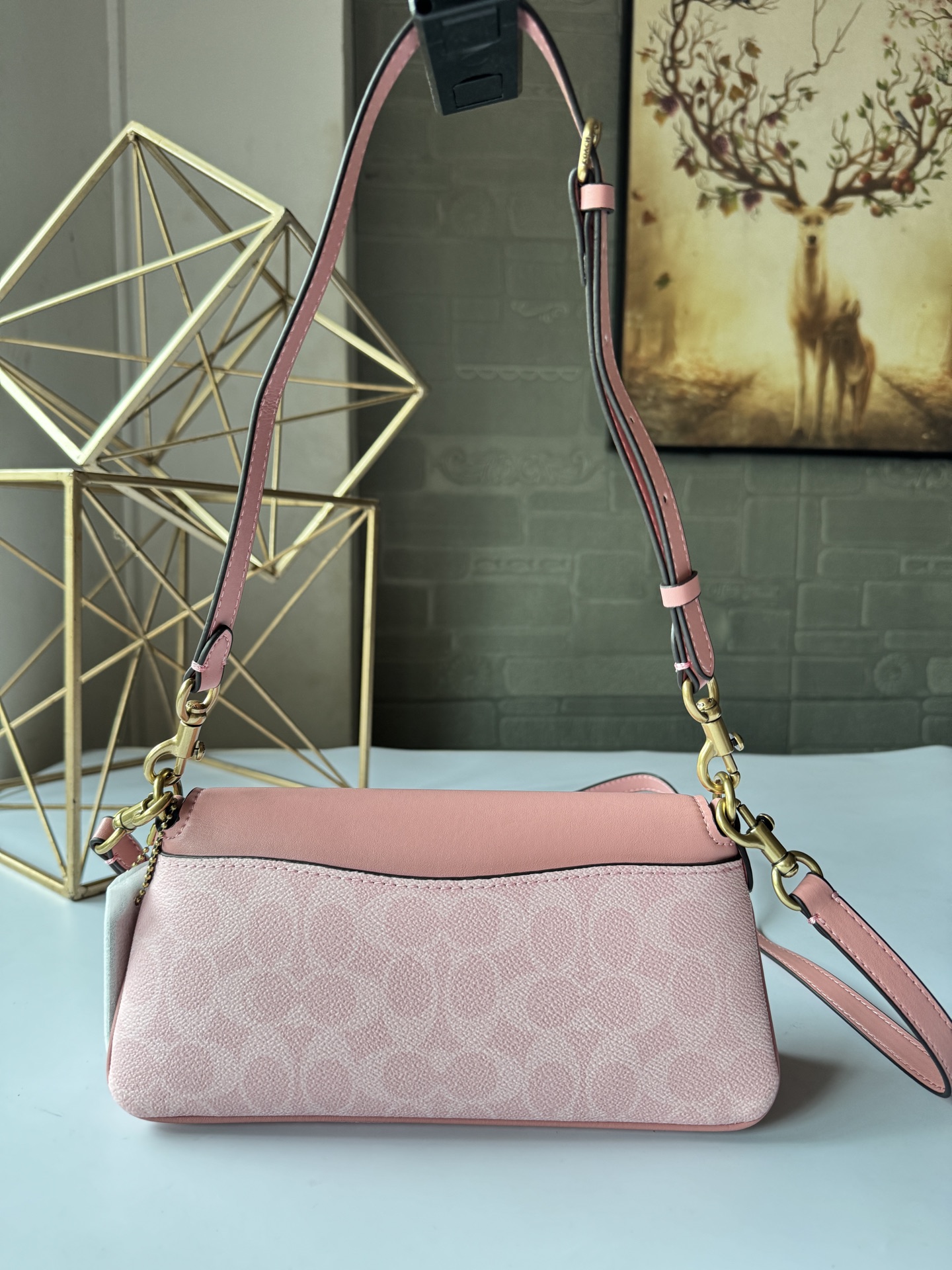 コーチ Jet Bag バゲットショルダーバッグ さくらピンク 詳細画像 3