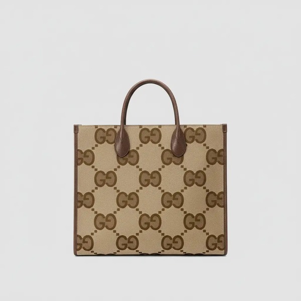 グッチ ダブルG柄 キャンバス トートバッグ キャメル エボニー