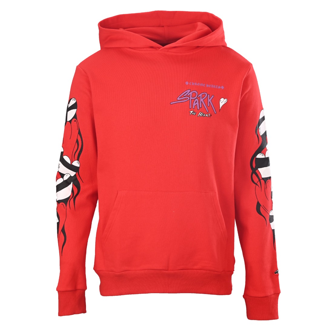 クロムハーツ グラフィティプリント パーカー ブルー レッド パープル 詳細画像 1